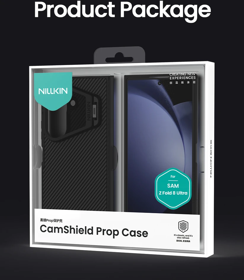 Nillkin CamShield Prop Magnetic Pen Slot (skaidrus Lens) dėklas skirtas Samsung Galaxy Z Fold 8 Ultra juodos spalvos