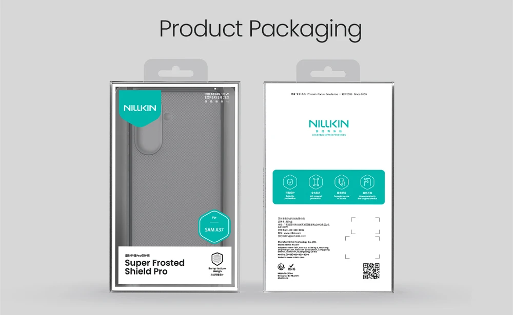Nillkin Super Frosted PRO Back dėklas skirtas Samsung Galaxy A37 skaidrus juodos spalvos