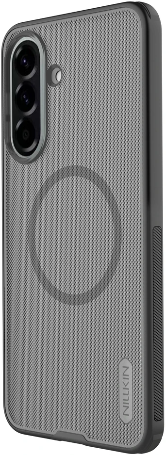 Nillkin Super Frosted PRO Magnetic Back dėklas skirtas Samsung Galaxy A57 skaidrus juodos spalvos