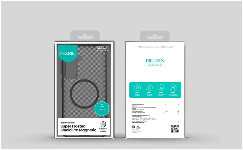 Nillkin Super Frosted PRO Magnetic Back dėklas skirtas Xiaomi Redmi Note 15 Pro+ 5G Transparent Juodas