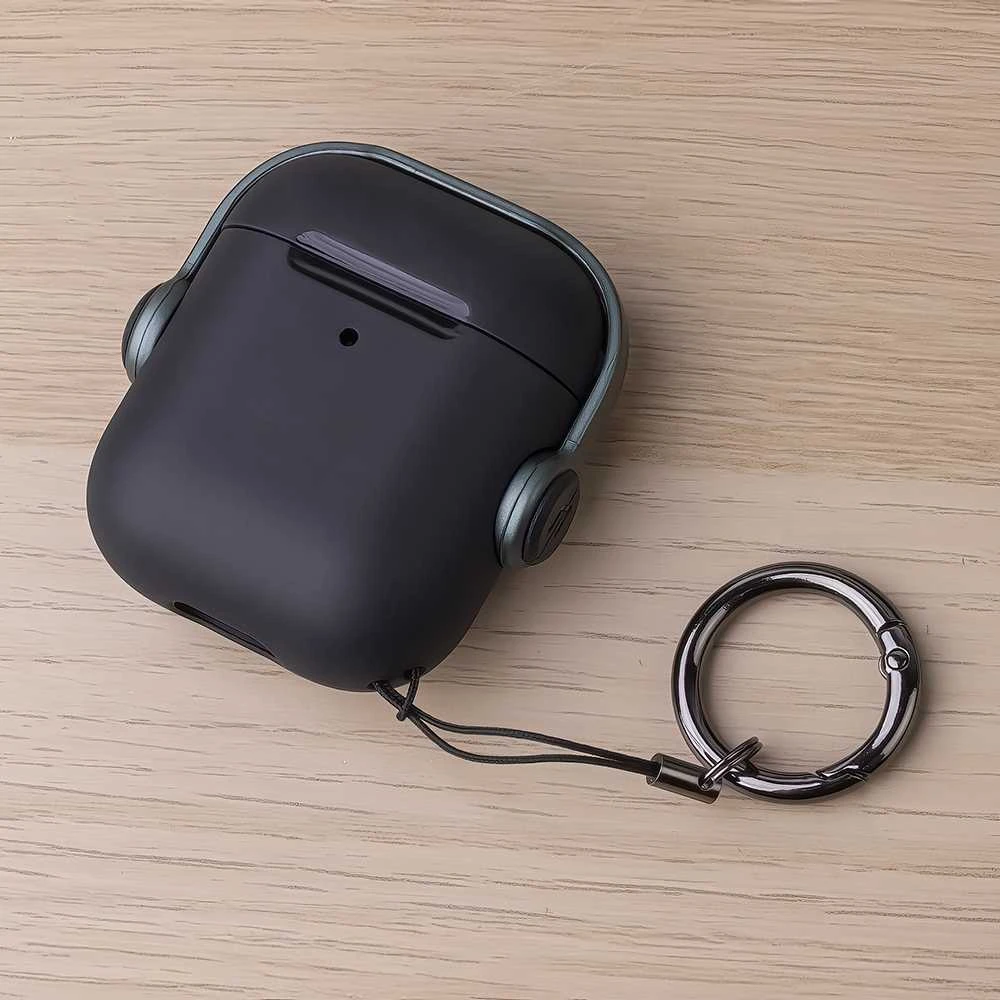 AirPods 2 dėklas su metaliniu karabinu