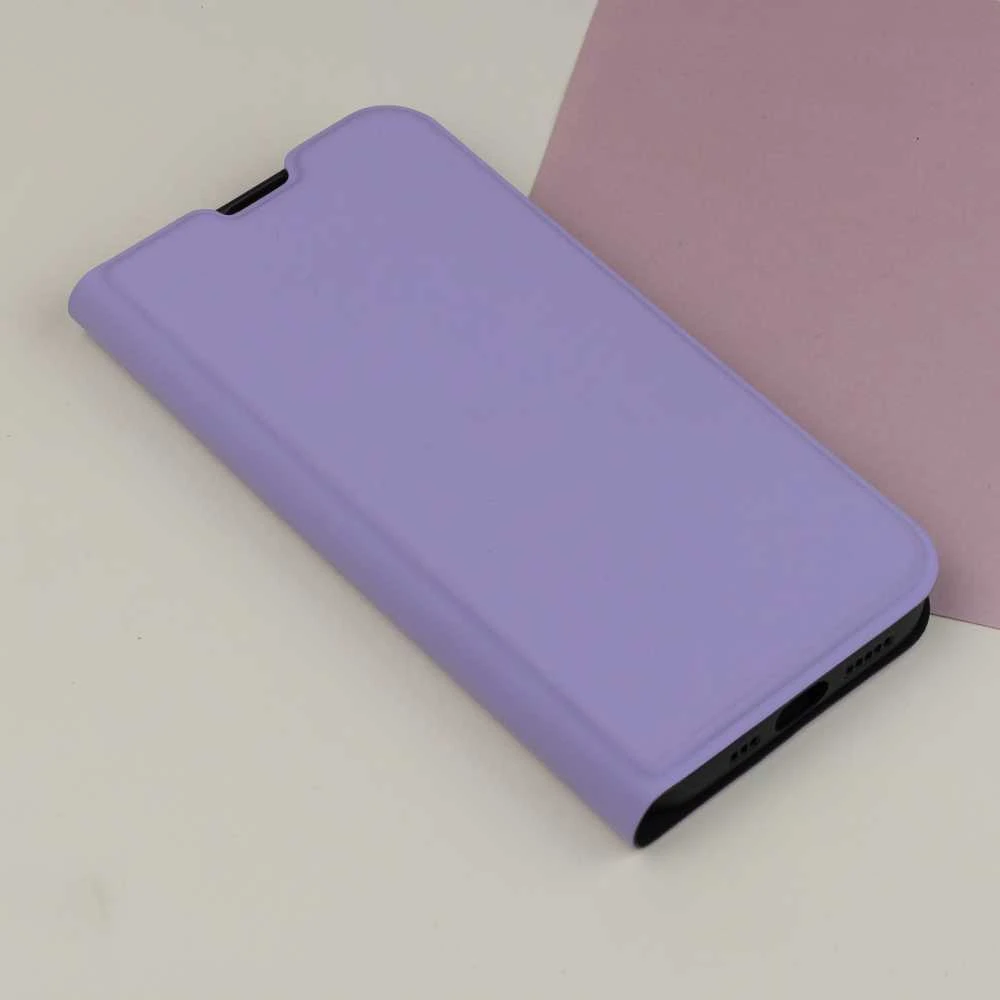 Telforceone Apsauginis minkštas dėklas knygutė iPhone 16 Plus 6,7, šviesiai violetinės spalvos
