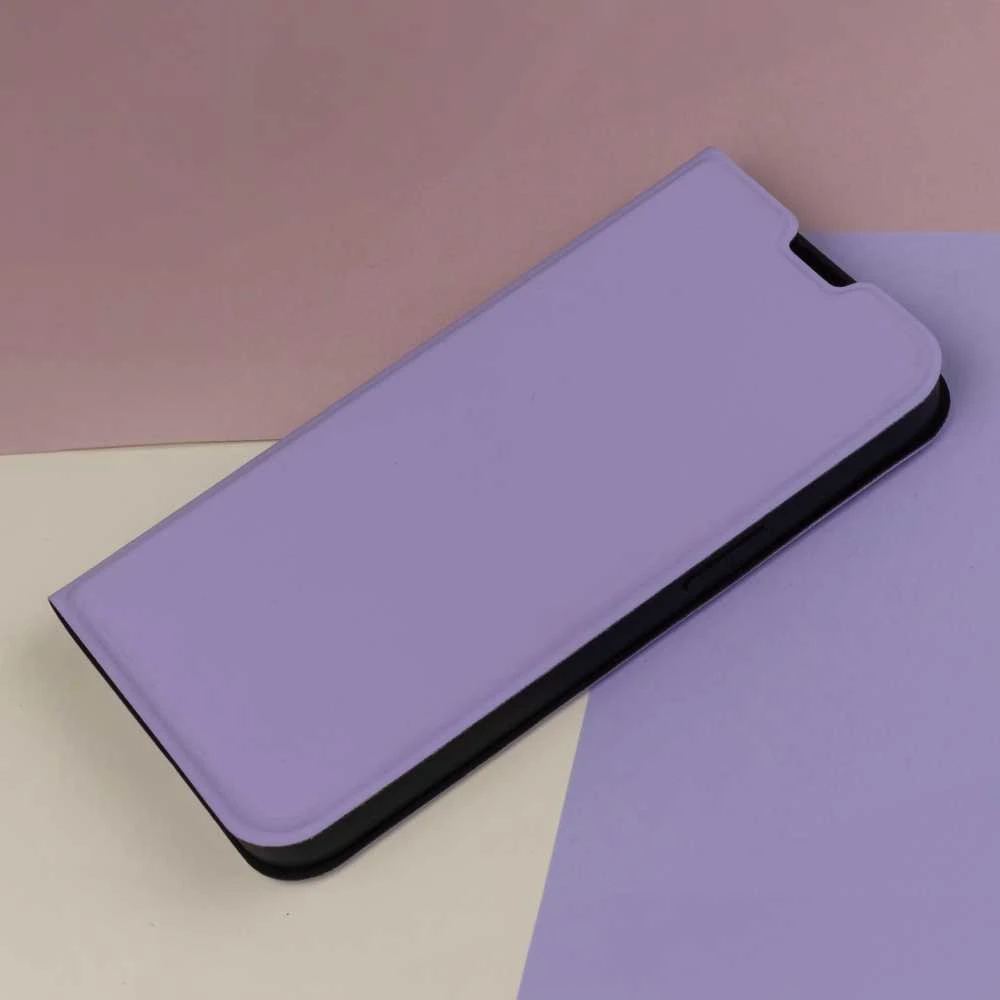 Telforceone Apsauginis minkštas dėklas knygutė iPhone 16 Plus 6,7, šviesiai violetinės spalvos