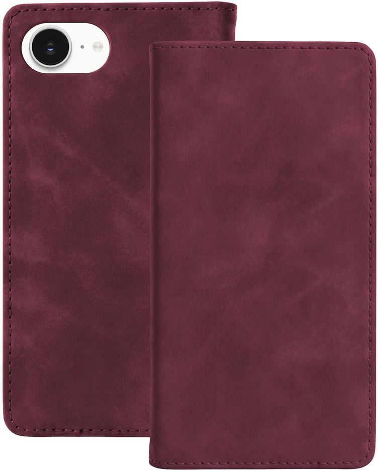 TFO Išmanusis zomšos dėklas, skirtas „iPhone 16e / 17e“, bordo spalvos