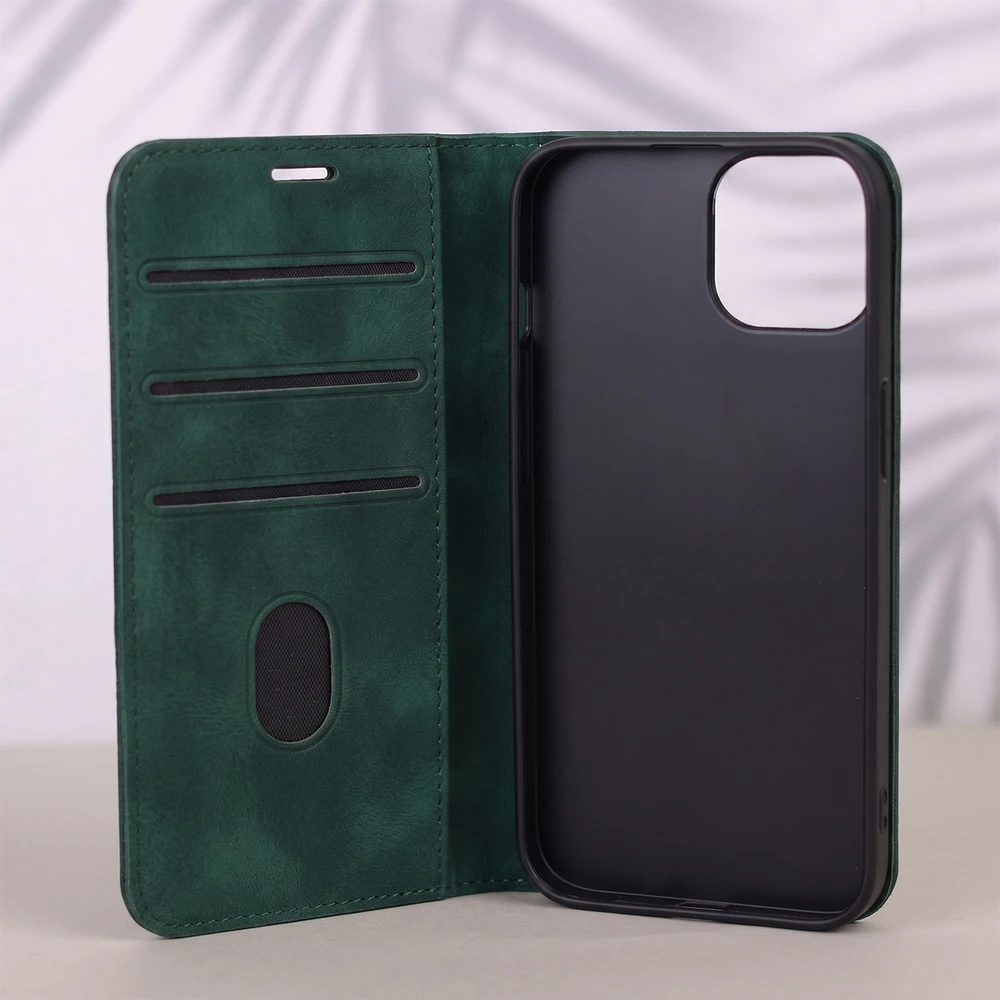 Dėklas Smart Suede case for iPhone 17 Pro 6,3" / iPhone 18 Pro 6,3" žalias
