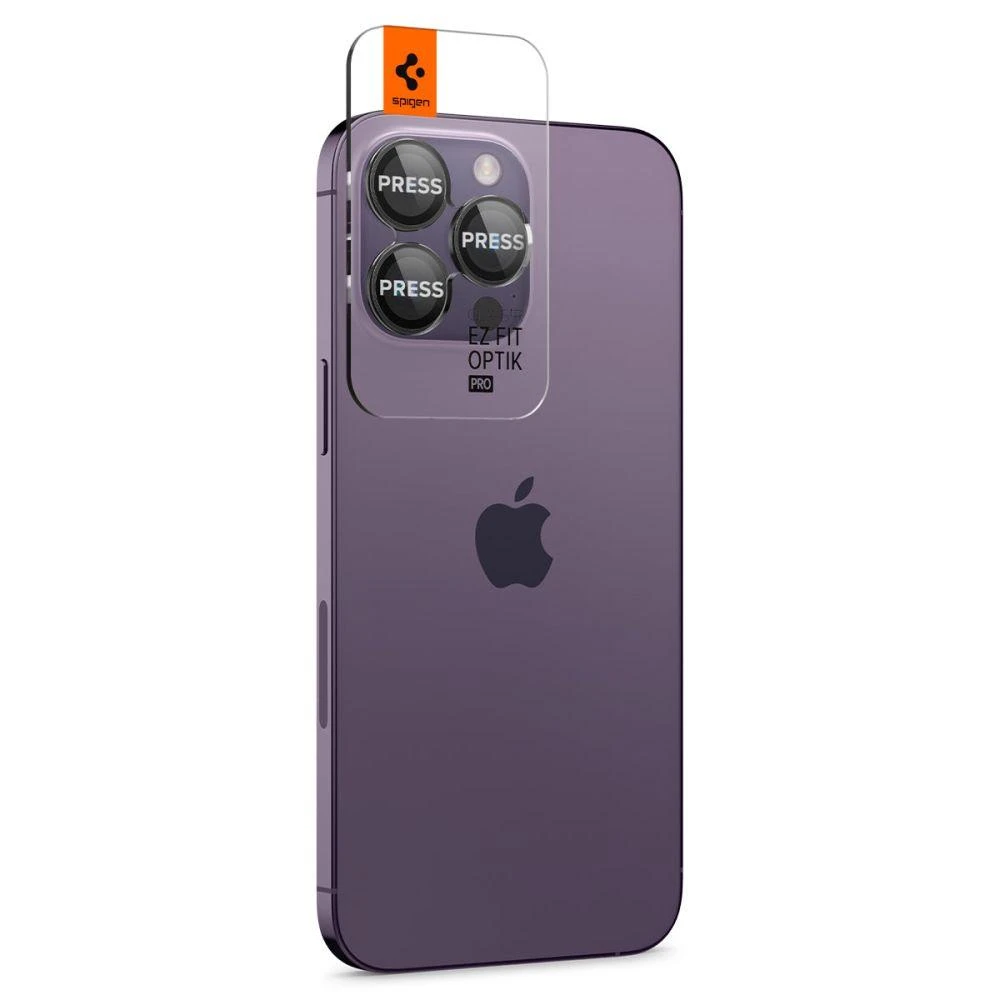 Spigen OPTIK.TR ”EZ FIT” CAMERA PROTECTOR 2-PACK Apple iPhone 14 Pro / 14 Pro Max / 15 Pro / 15 Pro Max / 16 Pro / 16 Pro Max / 17 Pro / 17 Pro Max Juodas