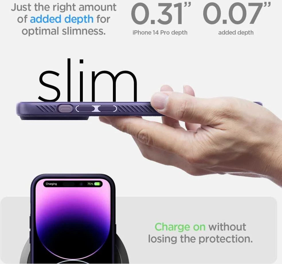 Spigen dėklas Liquid Air , skirtas iPhone 14 Pro 6,1 tamsiai violetinės spalvos inės spalvos