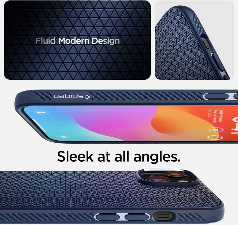 Dėklas Spigen Liquid Air, navy mėlynas – Apple iPhone 15