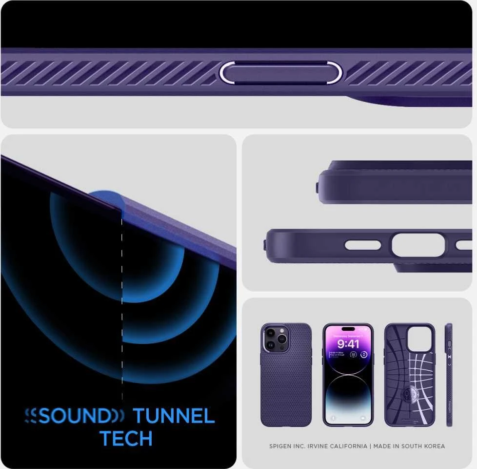 Spigen dėklas Liquid Air , skirtas iPhone 14 Pro 6,1 tamsiai violetinės spalvos inės spalvos