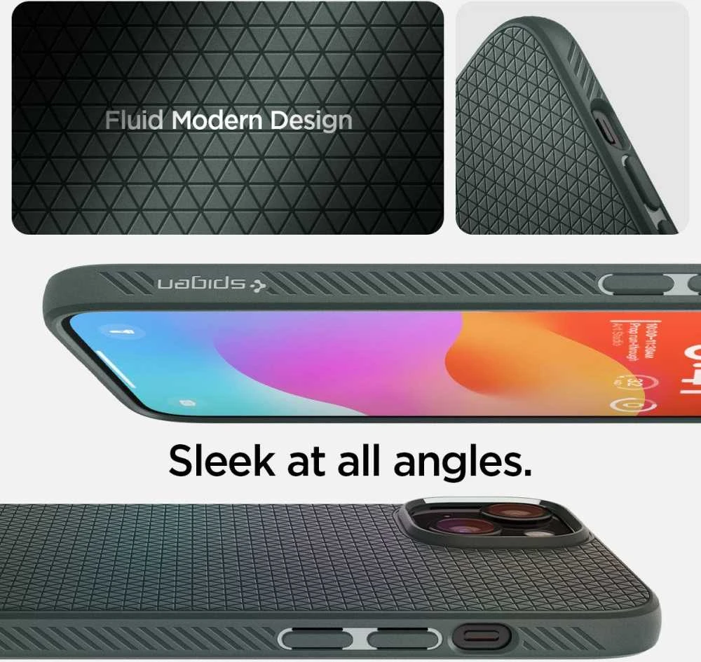 Dėklas Spigen Liquid Air, abyss žalias – Apple iPhone 15