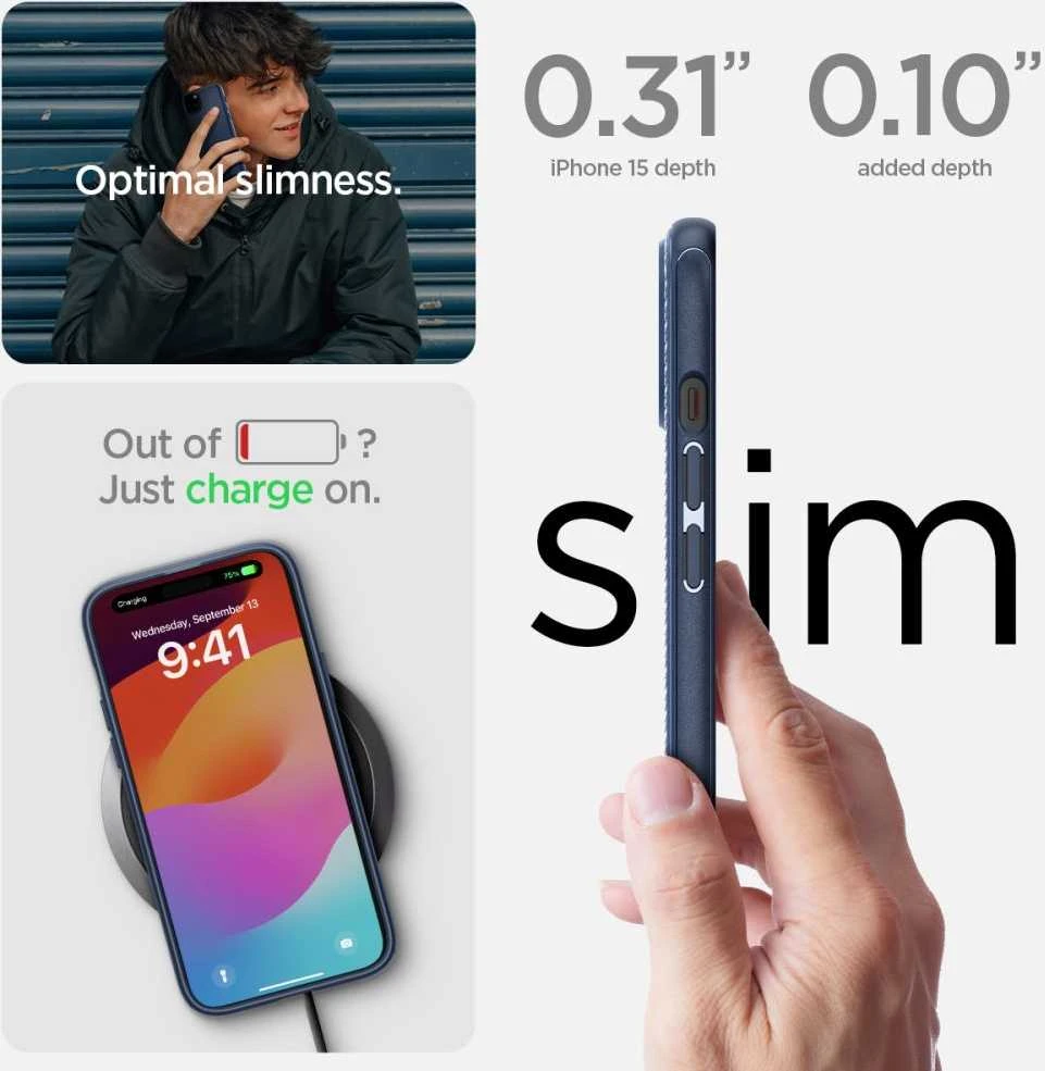 Spigen Mag Armor (MagFit) dėklas skirtas Apple iPhone 15 Plus, spalva - Matte Black