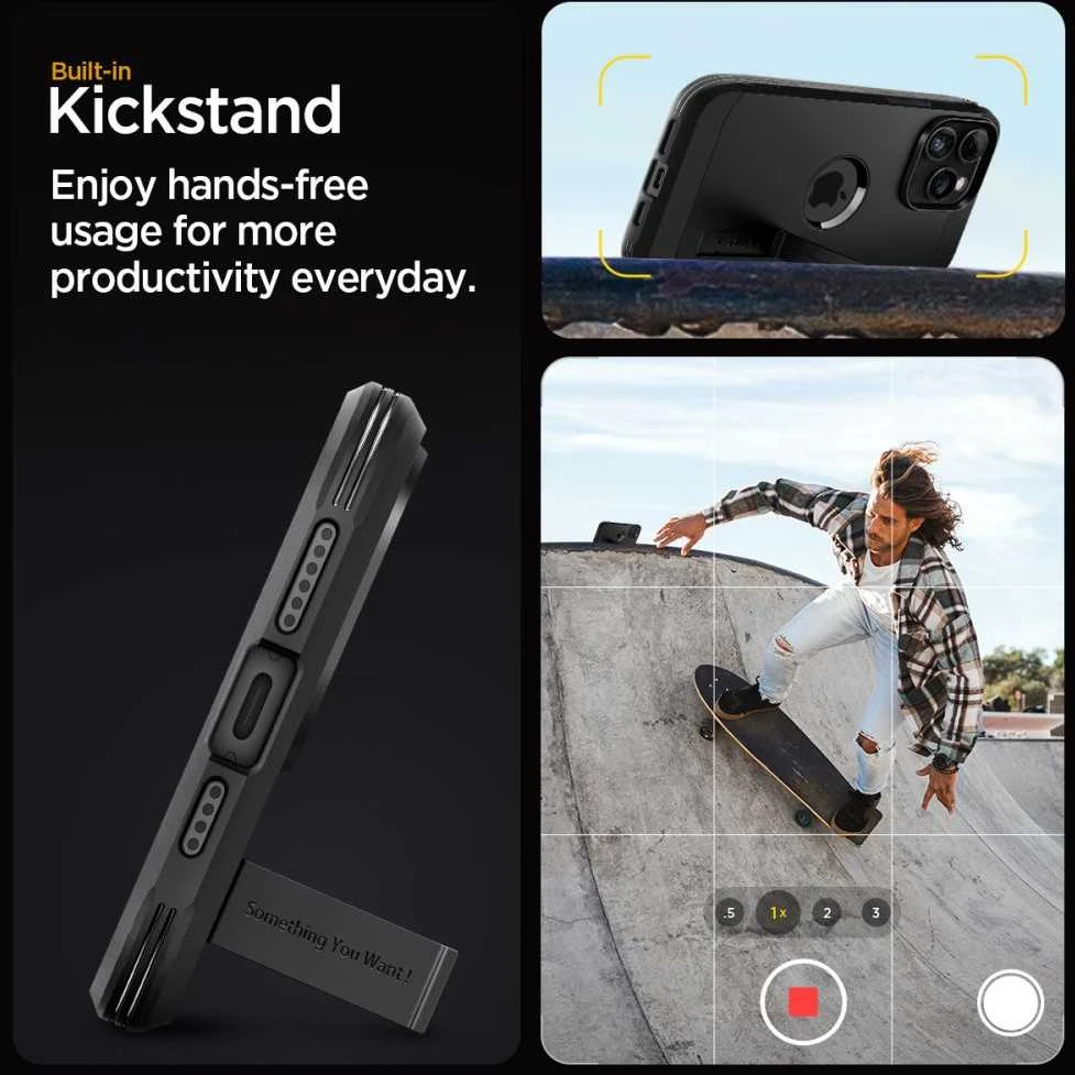 Spigen Tough Armor (MagFit) dėklas skirtas Apple iPhone 15 Pro Max, spalva - Juoda