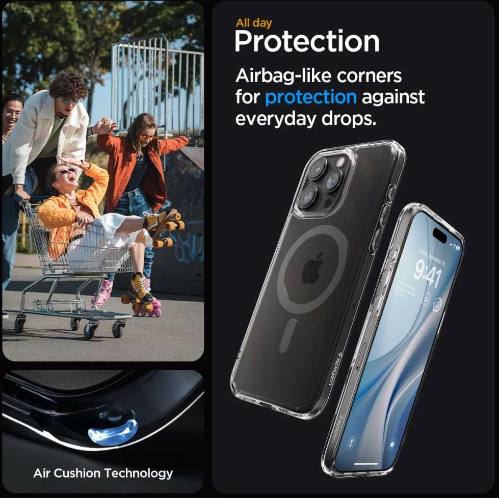 Spigen Ultra Hybrid (MagFit) dėklas skirtas Apple iPhone 15 Pro, Grafito spalvos