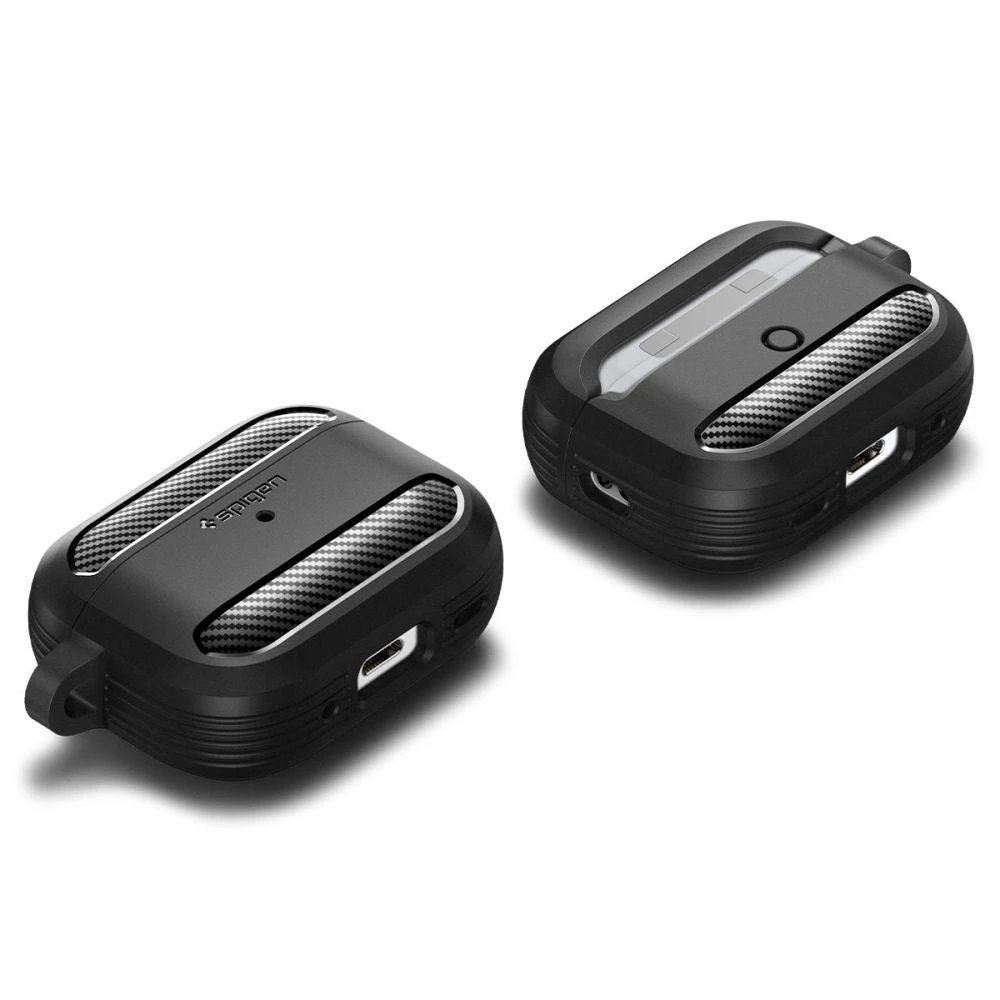 Spigen RUGGED ARMOR Apple AIRPODS PRO 1 / 2 dėklas ausinėms juodos spalvos