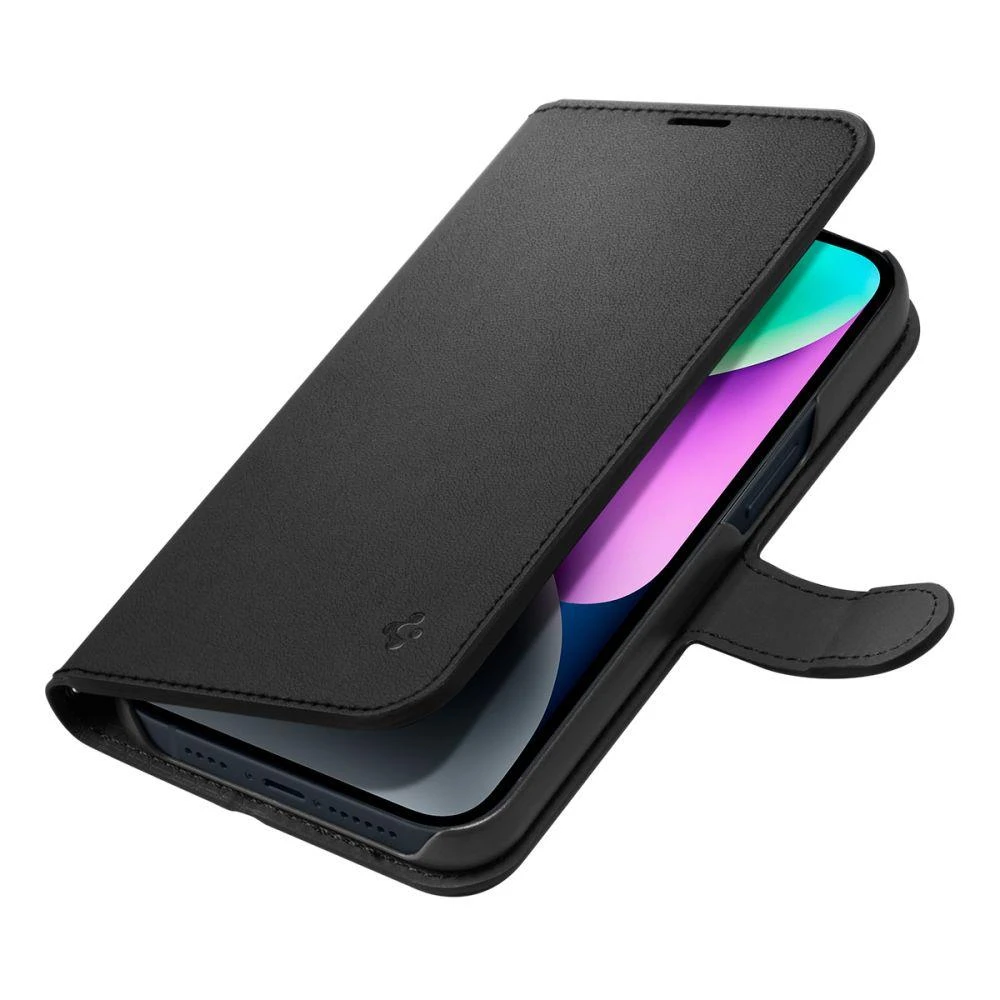 Dėklas Spigen Wallet S, juodos spalvos – iPhone 14