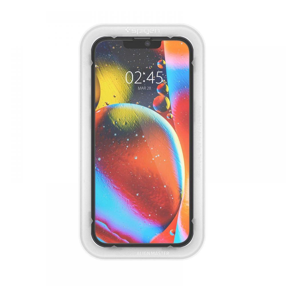 SPIGEN ALM GLASS FC 2-PACK IPHONE 13/13 PRO Juodas
