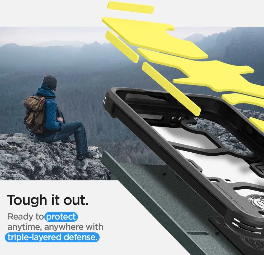 Spigen Tough Armor dėklas, skirtas Samsung Galaxy S24+ abyss žalios spalvos