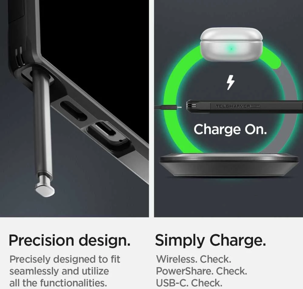 Dėklas Spigen Tough Armor MagSafe, juodos spalvos – Samsung Galaxy S24 Ultra