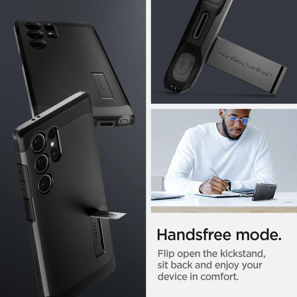Dėklas Spigen Tough Armor MagSafe, juodos spalvos – Samsung Galaxy S24 Ultra