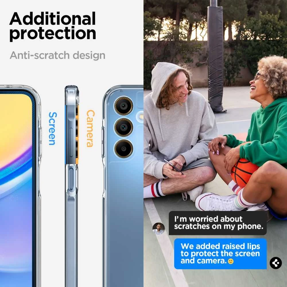 Spigen Ultra Hybrid dėklas skirtas Samsung Galaxy A15 5G, spalva - Crystal Clear