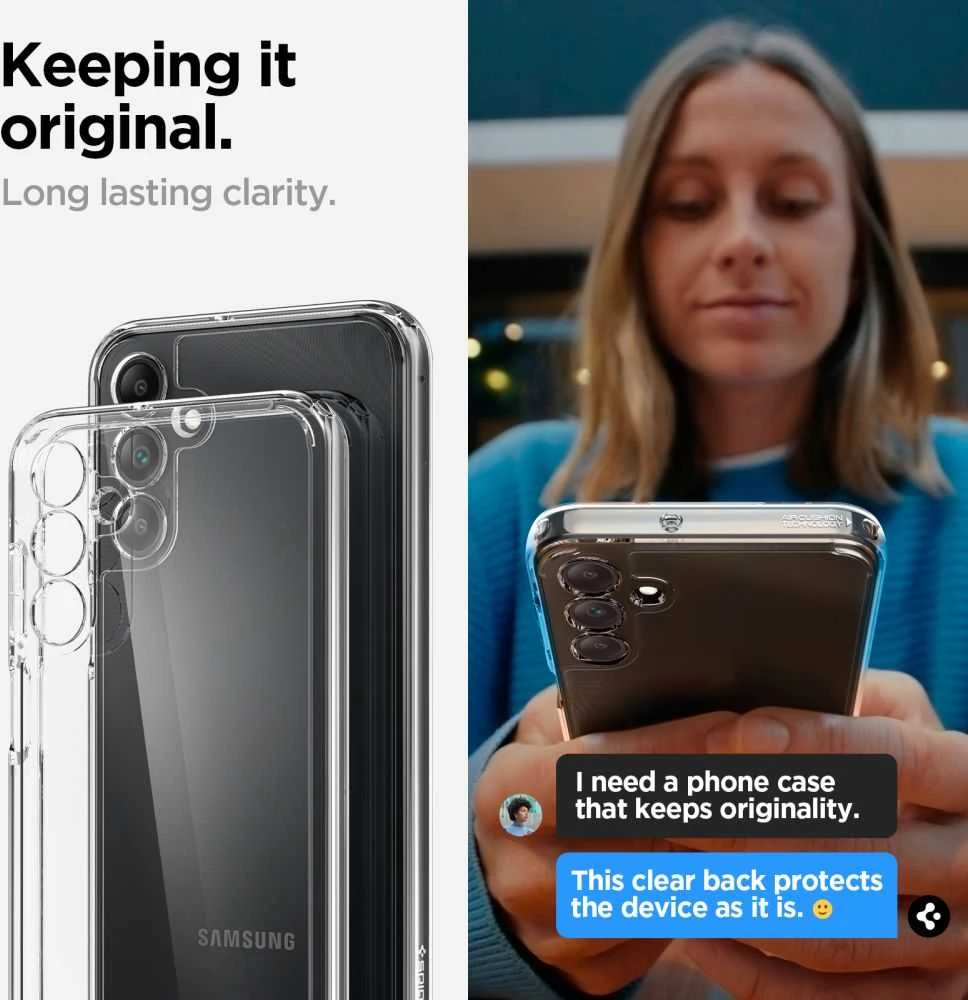 Spigen Ultra Hybrid dėklas skirtas Samsung Galaxy A15 5G, spalva - Crystal Clear