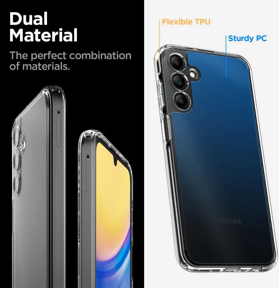 Spigen Ultra Hybrid dėklas skirtas Samsung Galaxy A15 5G, spalva - Crystal Clear