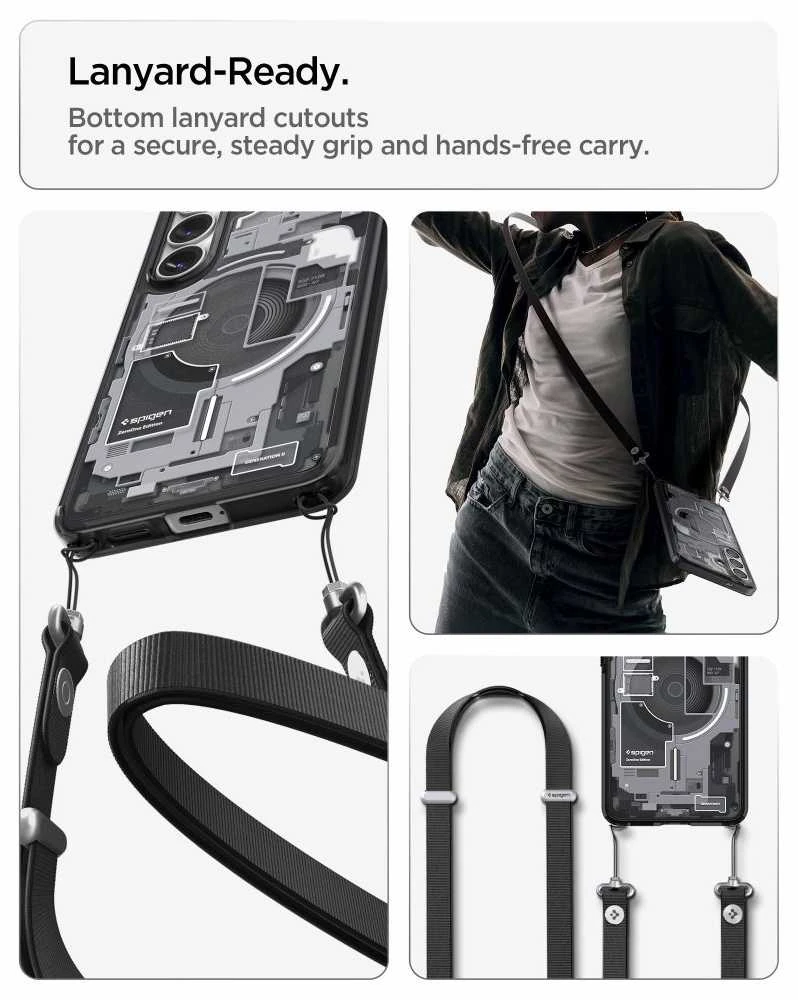Spigen Ultra Hybrid Mag MagSafe dėklas skirtas Samsung Galaxy S26+ Zero One – skaidrus ir juodos spalvos