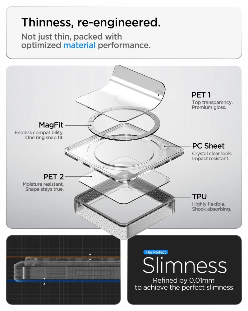 Spigen Ultra Hybrid Mag MagSafe dėklas skirtas Samsung Galaxy S26 Ultra – Clear and Baltas