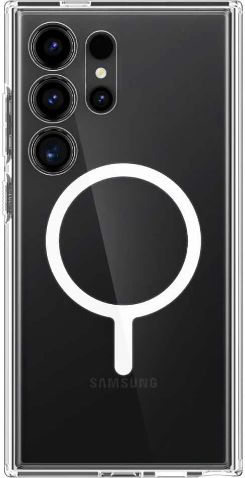 Spigen Ultra Hybrid Onetap Ring dėklas, skirtas Samsung Galaxy 24 Ultra baltos spalvos
