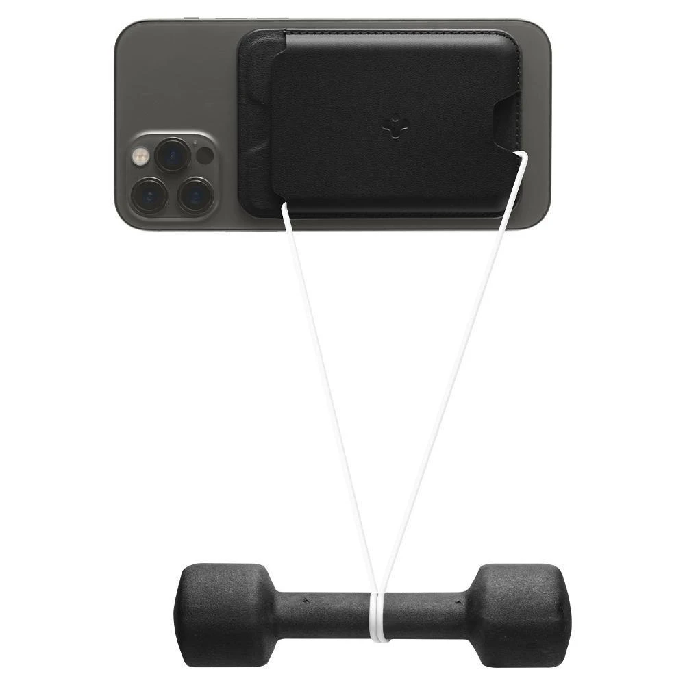 Dėklas Spigen VALENTINUS MAGSAFE UNIVERSAL MAGNETIC CARD HOLDER juodos spalvos