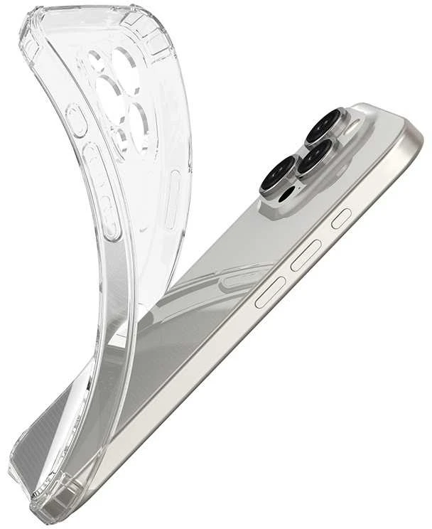 CPA „Telforceone Anti-Shock 1,5 mm“ dėklas, skirtas „iPhone 17 Pro 6,3“ su permatoma didele skylute
