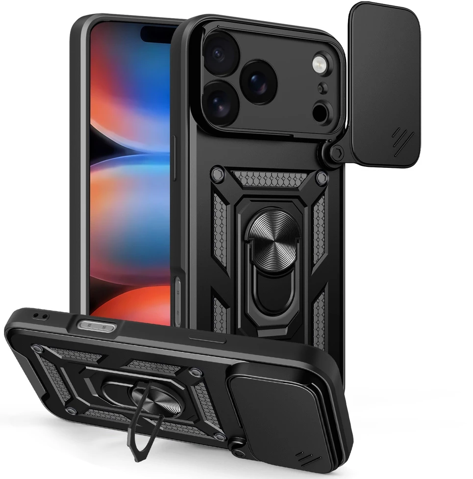 Dėklas Telforceone Defender Slide case for iPhone 17 Pro Max 6,9" / 18 Pro Max 6,9" juodas