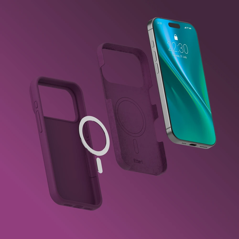 Dėklas Telforceone Etteri Silicone Mag case for iPhone 17 Pro Max / 18 Pro Max 6,9'' dark cherry