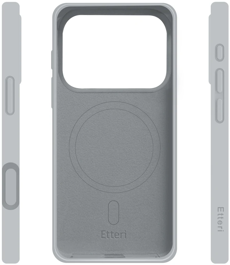 Dėklas Telforceone Etteri Silicone Mag case for iPhone 17 Pro Max / 18 Pro Max sidabrinis