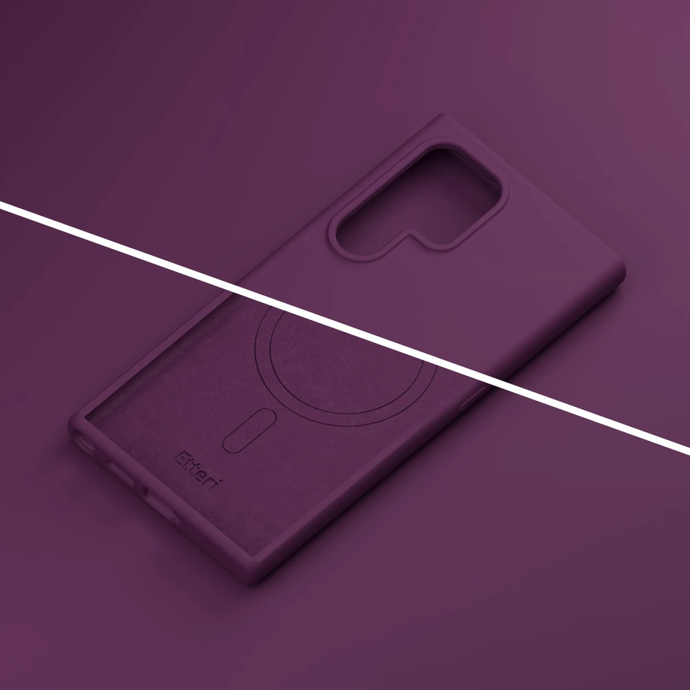 Dėklas Telforceone Etteri Silicone Mag case for Samsung Galaxy S25 Ultra dark cherry