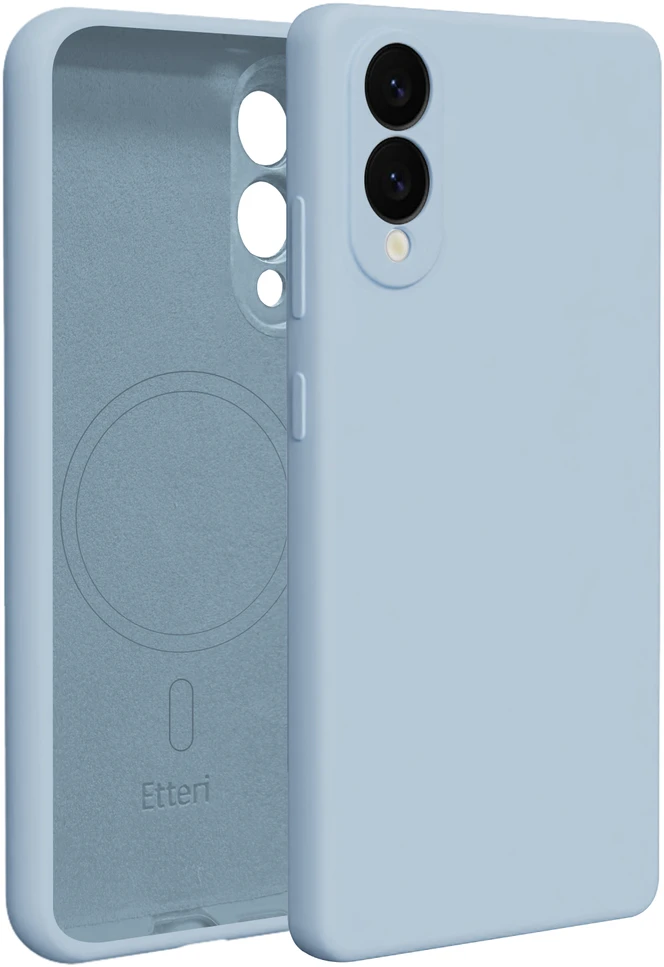 Etteri silikoninis Mag dėklas, skirtas Samsung Galaxy S25 Edge, šviesiai mėlynas