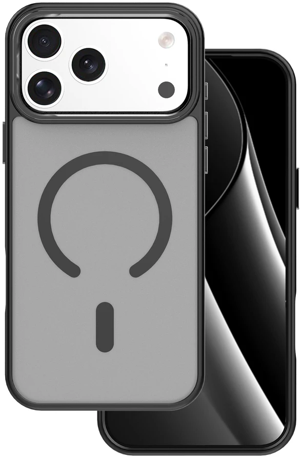 TFO „Telforceone Frozen Mag“ dėklas, skirtas iPhone 17 Pro 6,3" / 18 Pro 6,3" juodas atviras žiedas