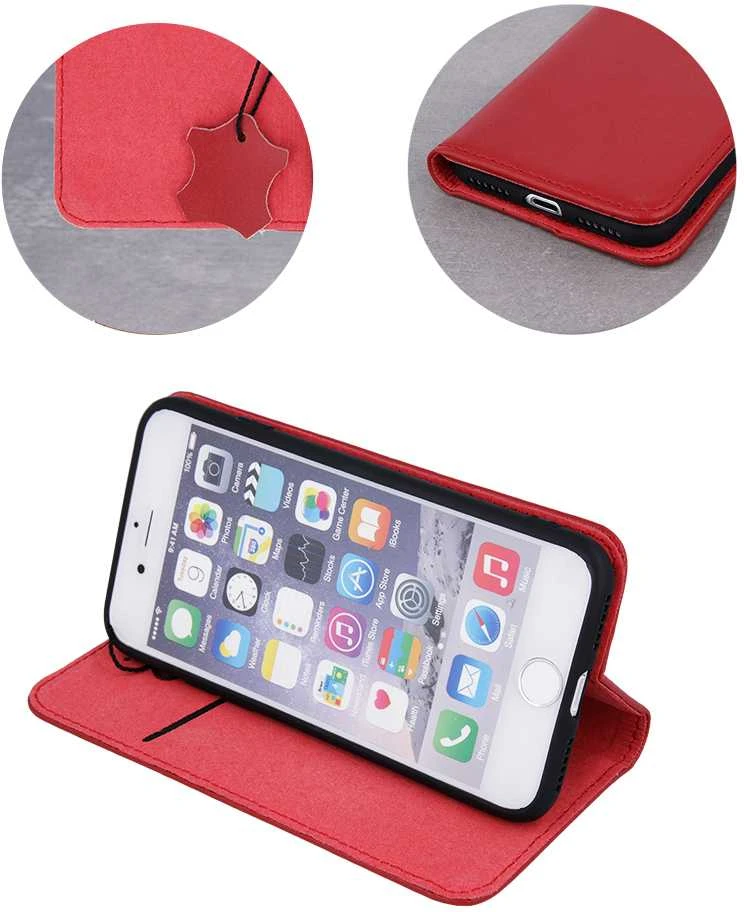 Telforceone Natūralios odos „Smart Pro“ dėklas, skirtas „iPhone 17 Pro Max 6,9“; bordo spalvos