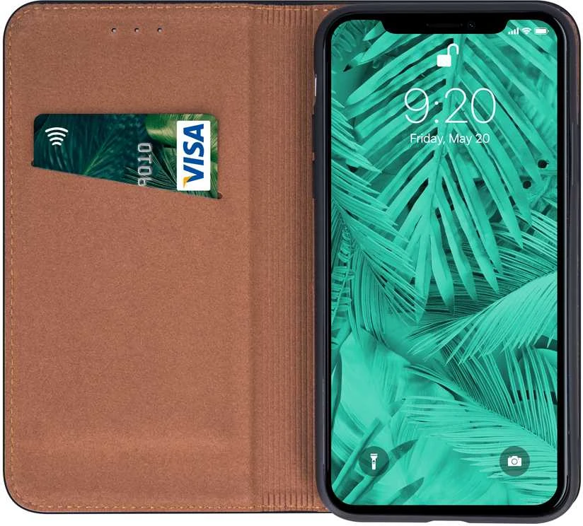 Telforceone Natūralios odos „Smart Pro“ dėklas, skirtas „iPhone 17 Air 6,6“; juodas