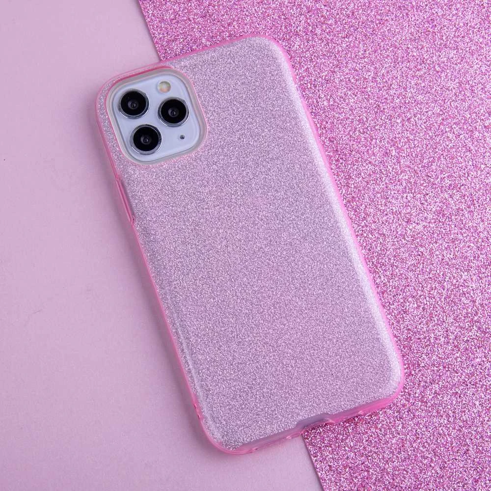 TFO Telforceone Blizgantis 3in1 dėklas Xiaomi Redmi 14C 4G/ 14C 5G / Redmi A4 / POCO C75, rožinis