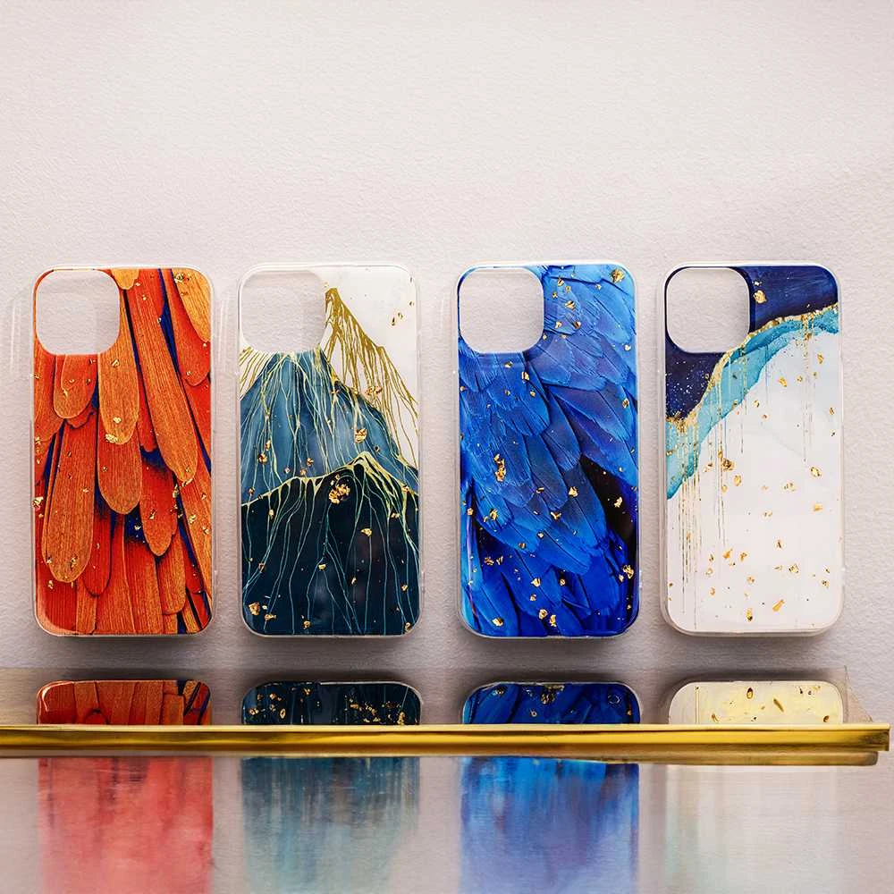 TFO Telforceone Auksinis Glam dėklas, skirtas Xiaomi Redmi 14C 4G / 14C 5G / Redmi A4 / POCO C75 plunksnoms