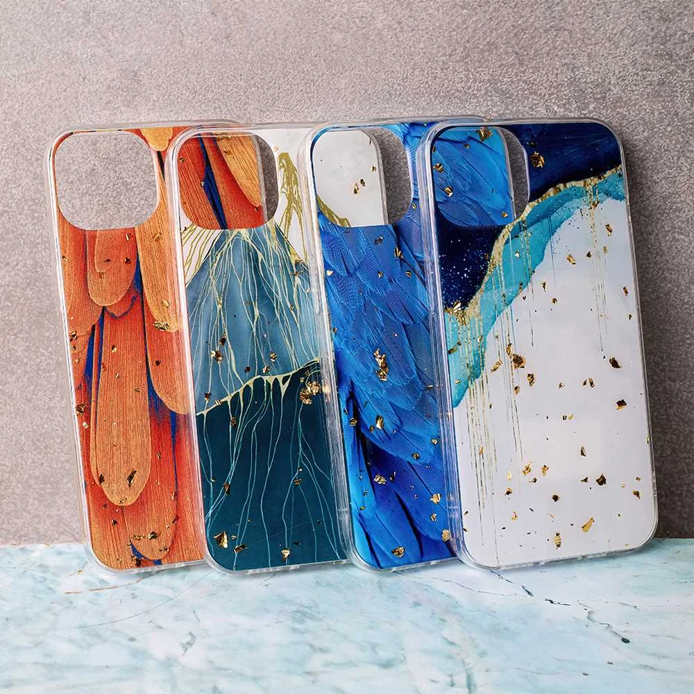 TFO Telforceone Auksinis Glam dėklas, skirtas Xiaomi Redmi 14C 4G / 14C 5G / Redmi A4 / POCO C75 plunksnoms