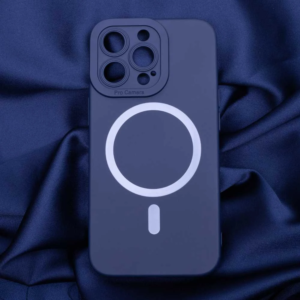 TelForceone Silicon Mag dėklas, skirtas iPhone 15 Plus 6,7 tamsiai mėlynos spalvos