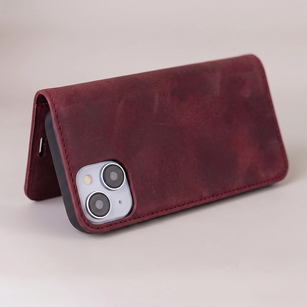 TFO Telforceone Išmanusis zomšinis dėklas, skirtas „Honor 600“ / „Honor 600 Pro“, bordo spalvos