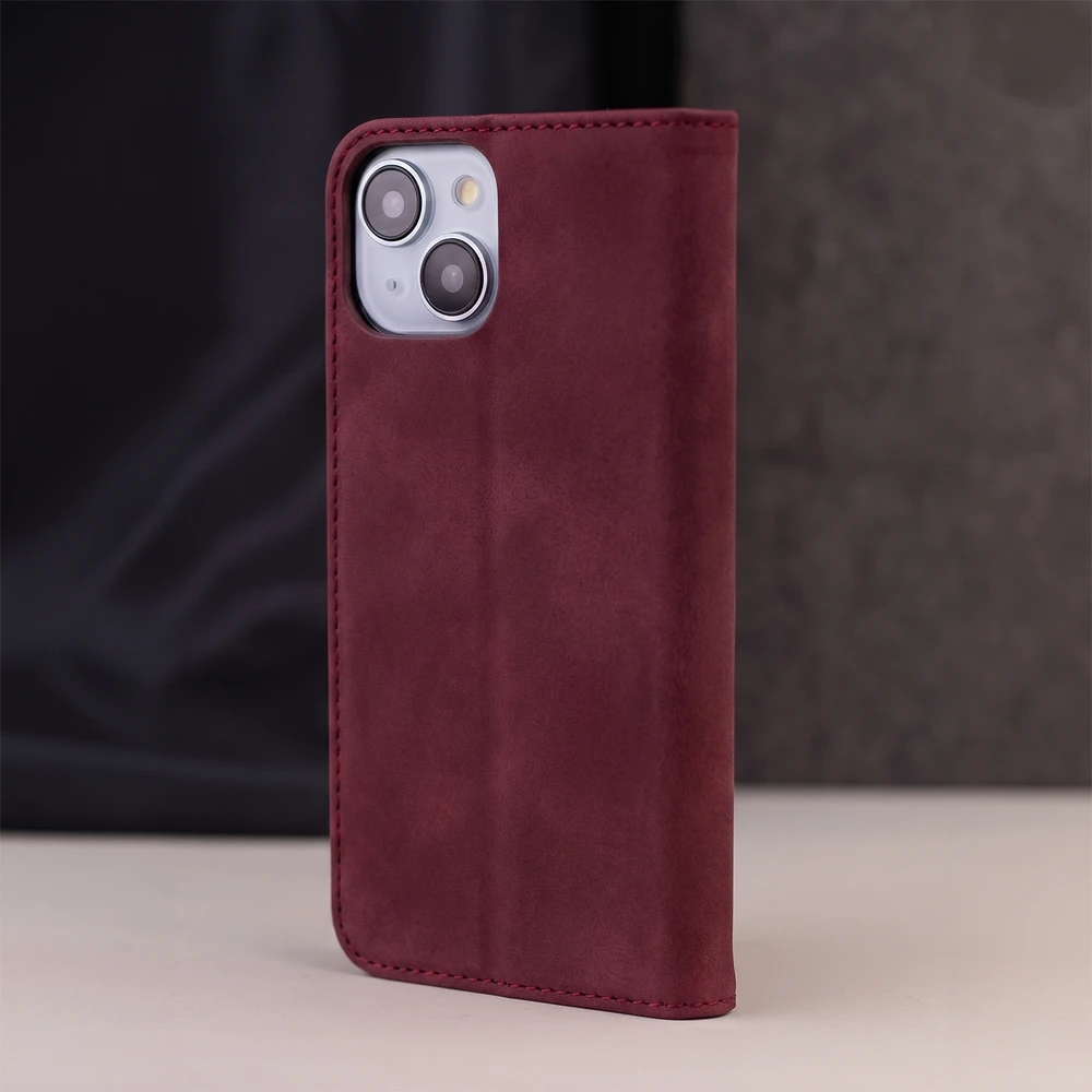TFO Telforceone Išmanusis zomšinis dėklas, skirtas „Honor 600“ / „Honor 600 Pro“, bordo spalvos