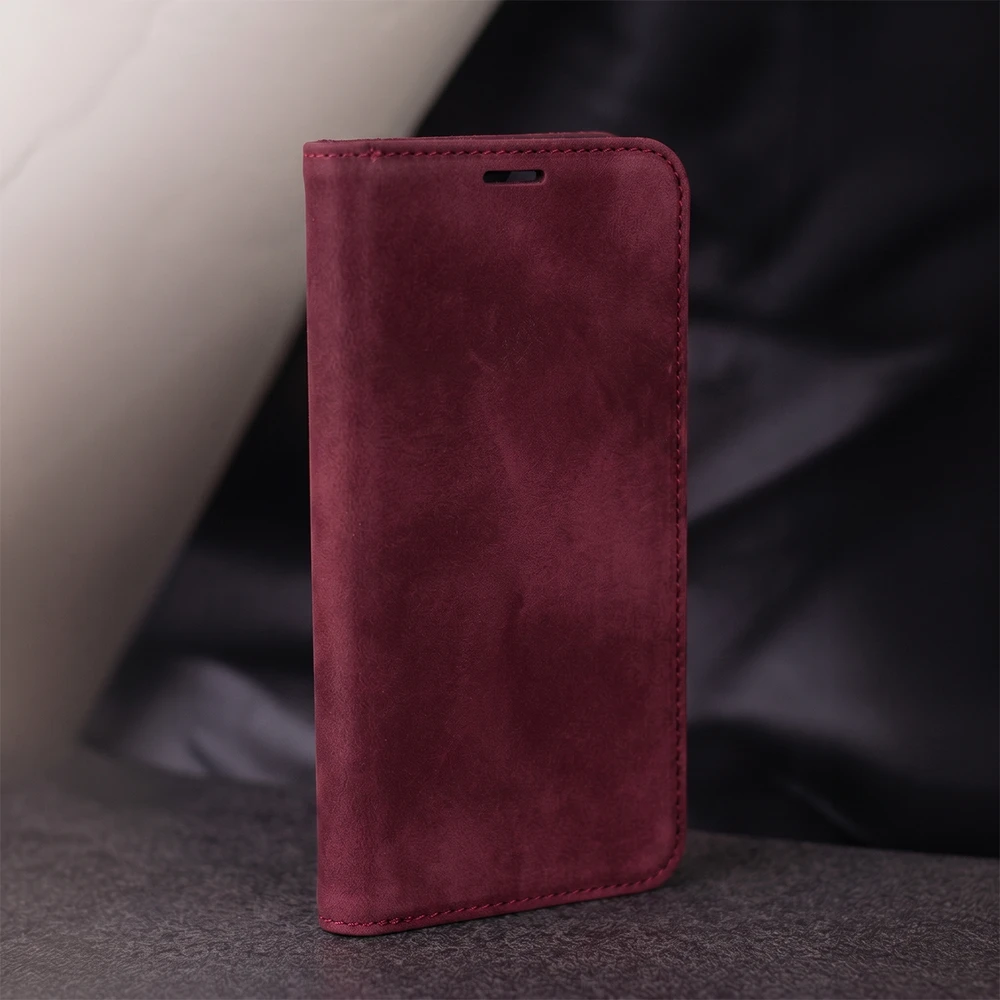 TFO Telforceone Išmanusis zomšinis dėklas, skirtas „Honor 600“ / „Honor 600 Pro“, bordo spalvos