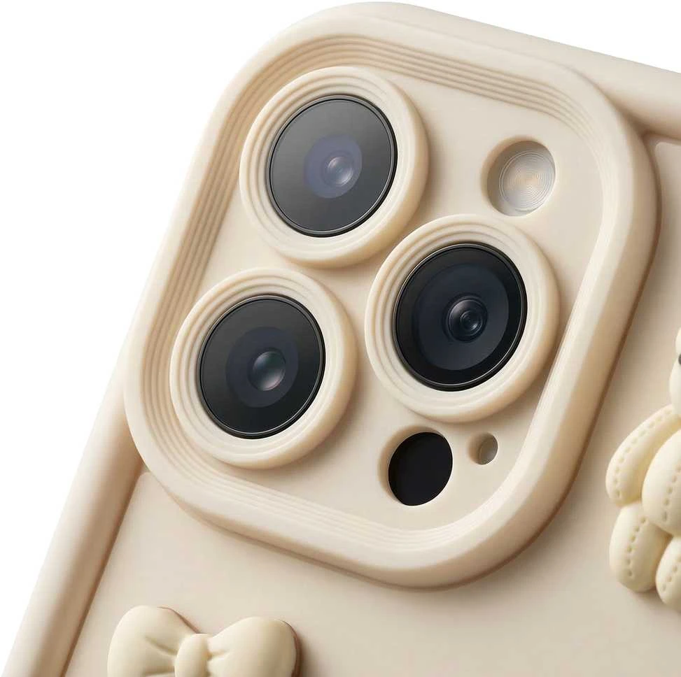 TFO Telforceone Itin madingas 3D dėklas, skirtas „iPhone 15 Pro 6,1“; meškiuko formos