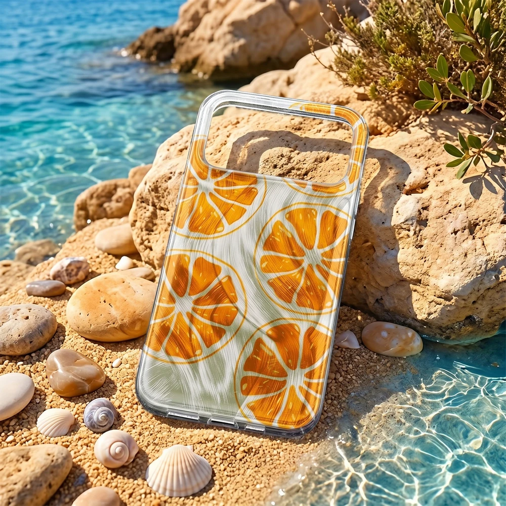 TFO Telforceone Itin madingas vasarinis dėklas, skirtas „iPhone 16 Pro Max 6,9“; oranžinis
