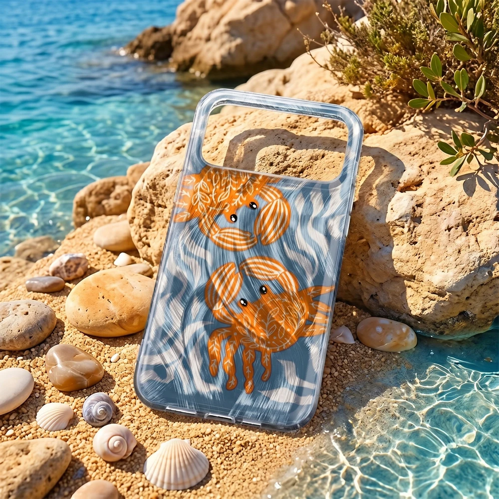 TFO Telforceone Itin madingas vasarinis dėklas, skirtas „iPhone 12 / 12 Pro 6,1“ krabo spalvos