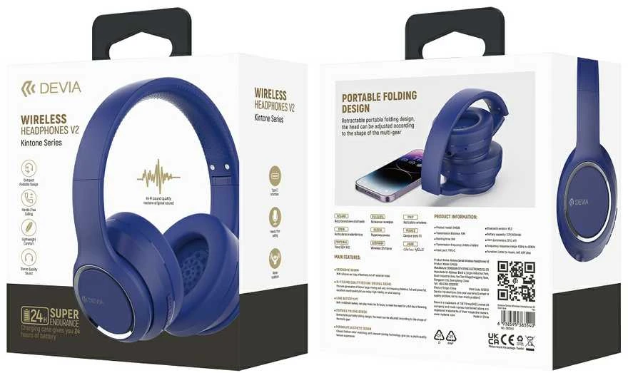 Devia Bluetooth ausinės Kintone juodos